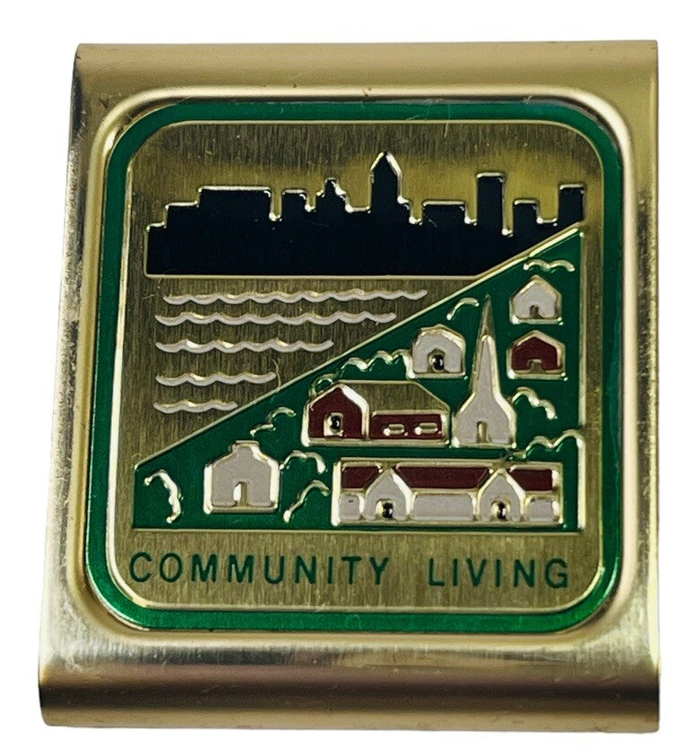 BSA COMMUNITY LIVING METAL BELT SLIDE MERIT CLIP BOY SCOUTS OF AMERICA VINTAGE