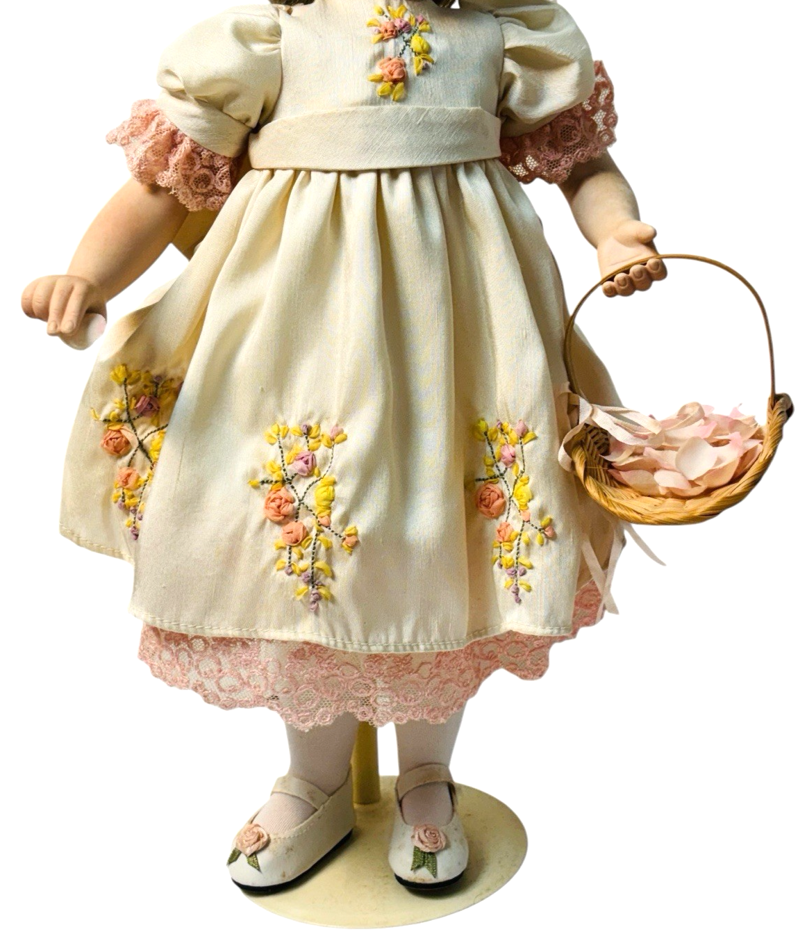 Danbury Mint Porcelain Doll "FLOWER GIRL" 16" In Original Box By Karen Scott