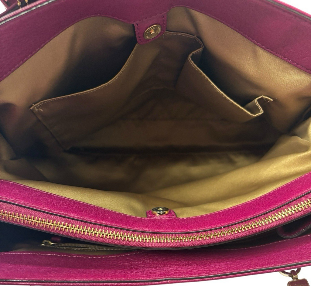 WOW Coach Madison Kimberly Carry All Leather Satchel Bag "Vibrant Magenta".
