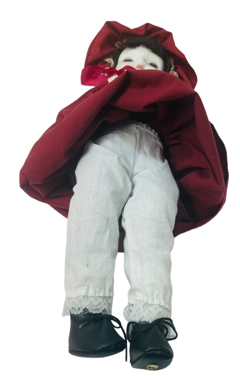 MUSICAL DOLL LAND TOYS ORNAMENTAL 16" W/DELICATE PORCELAIN HEAD, HANDS, & FEET