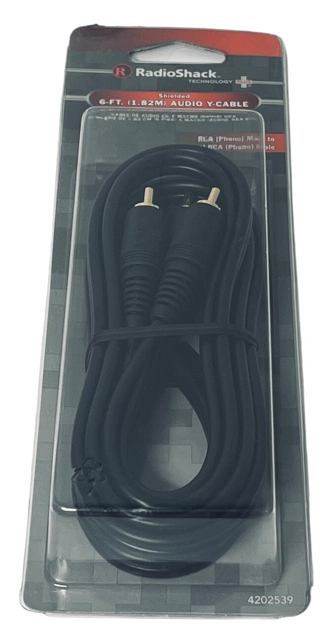 AUDIO Y-CABLE RCA MALE TO DUAL RCA MALE 42-2539, RADIO SHACK 4202539 6-FT