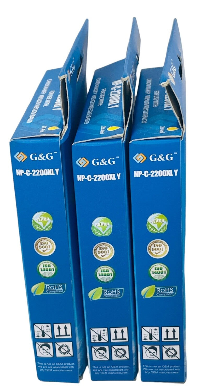 INK CARTRIDGE, COLOR-YELLOW EXPIRED 9/17~G&G NP-C-2200XL Y, NEW FACTORY-SEALED