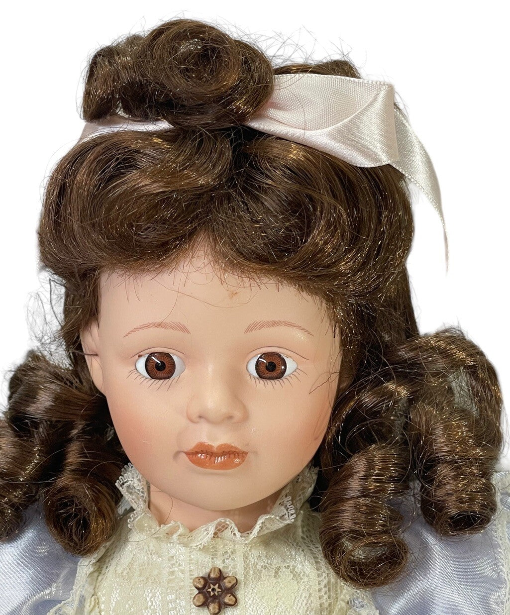 Unique Adorable Pretty In Purple Porcelain Doll ~ In Sitting Position ~ I - 5000