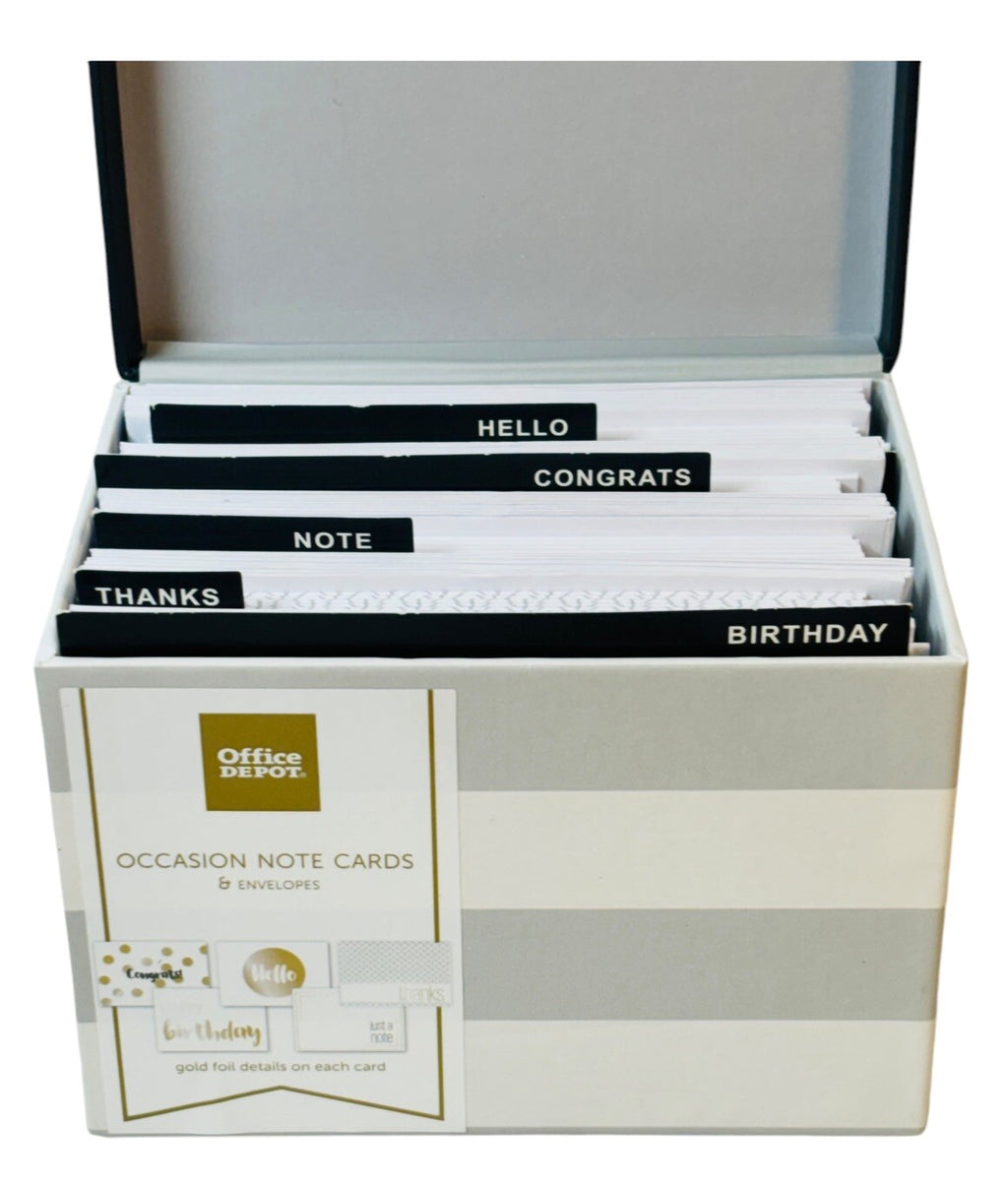 Elegant Occasion Note Cards & Envelopes (50 A1 Folded Cards) With Storage Box.