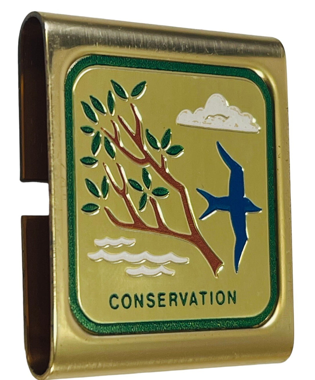 BSA CONSERVATION METAL BELT SLIDE MERIT CLIP BOY SCOUTS OF AMERICA VINTAGE