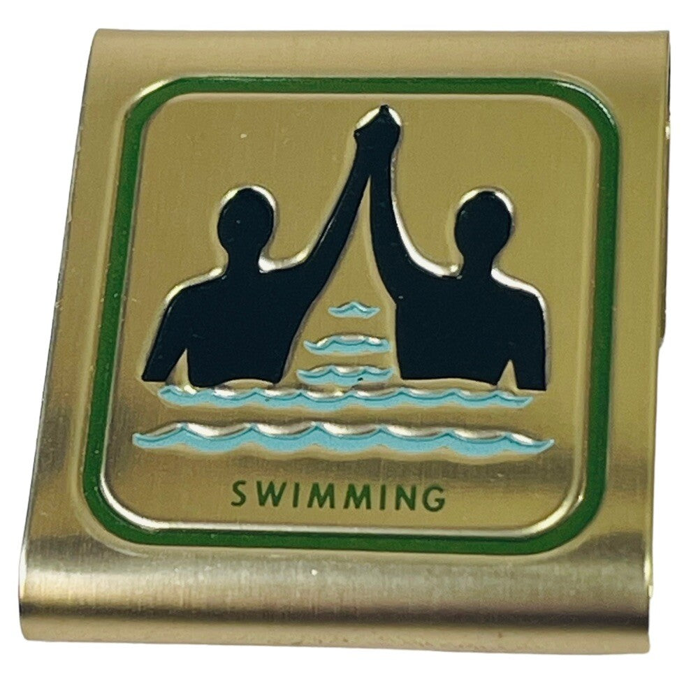 BSA SWIMMING METAL BELT SLIDE MERIT CLIP BOY SCOUTS OF AMERICA VINTAGE RARE