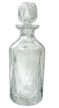 Vintage Crystal 9 3/4" Decanter & Matching Stopper W/ Thumbprint Diamond Pattern