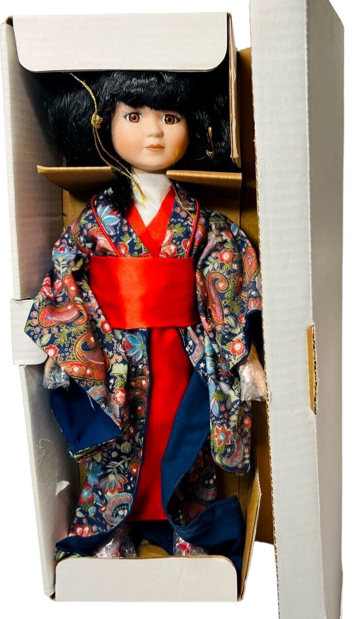 Vintage Japanese Ichi-Matsu Ningyo Doll Wearing Kimono H 16''x W 5''