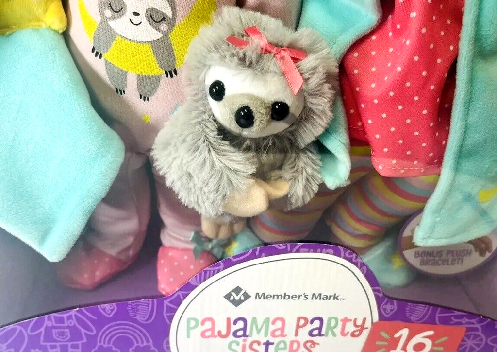 NEW Vinyl Dolls Pajama Party Sisters 13" & 16" (16 Accessories) Member's Mark