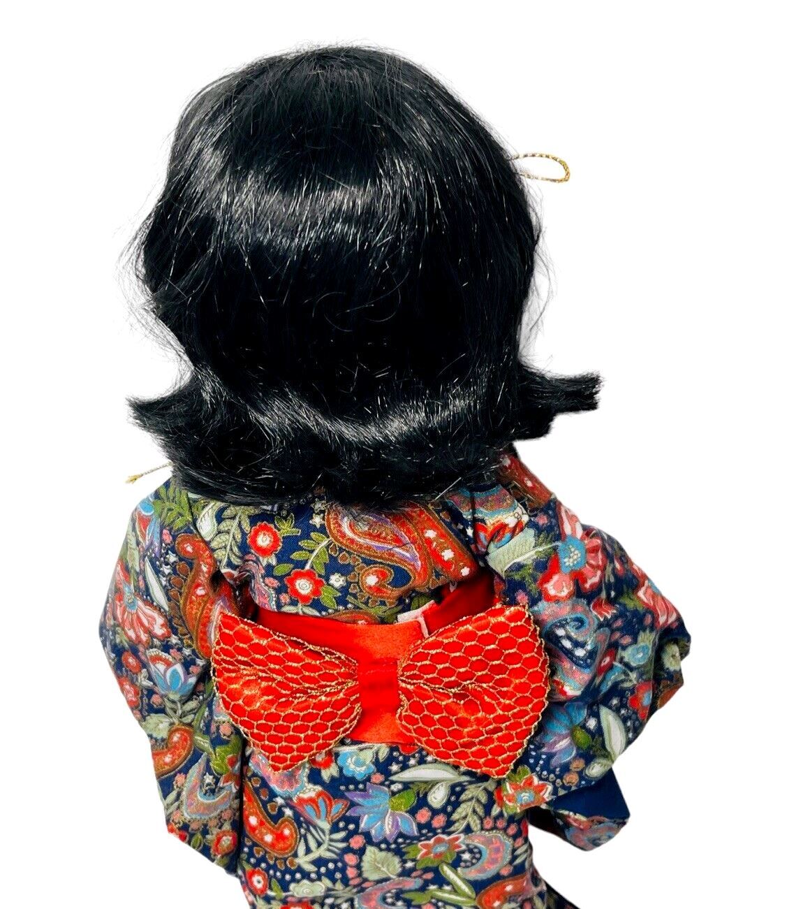 Vintage Japanese Ichi-Matsu Ningyo Doll Wearing Kimono H 16''x W 5''