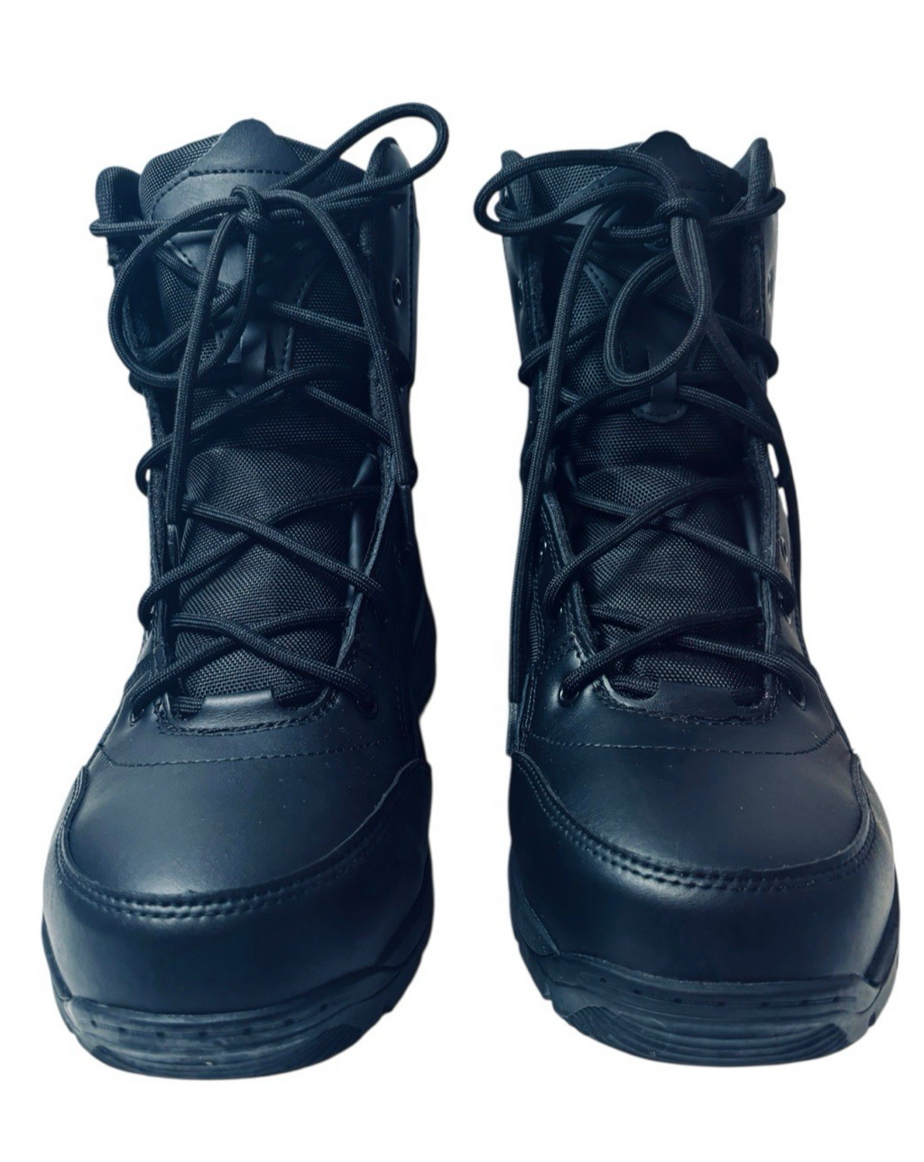 Interceptor Men's Black Leather Tactical Steel Toe Force Boots, Size 14 NEW.