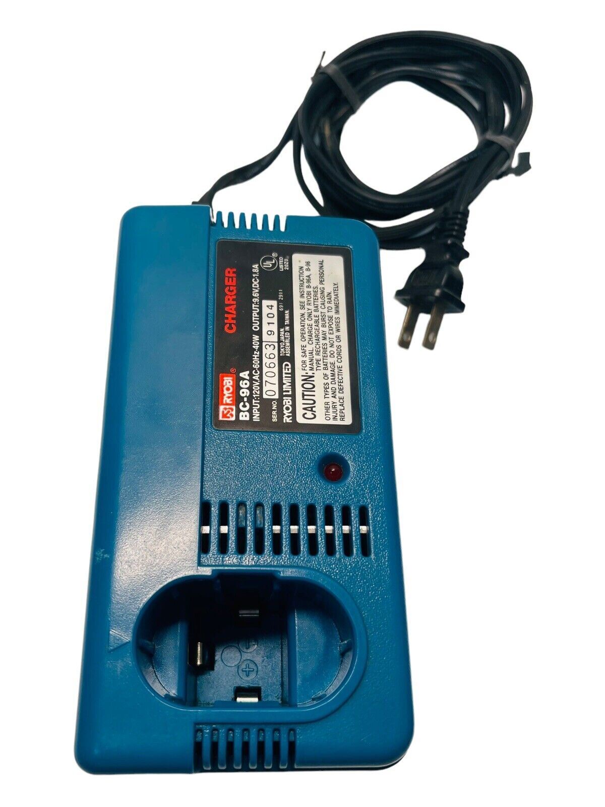 RYOBI CHARGER BC-96A - MADE IN JAPAN - WORKS GREAT - EXCELLENT CONDITION