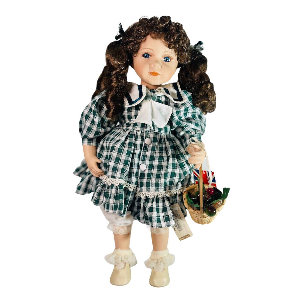The Wimbledon Collection Porcelain 17'' Doll "KIMBERLY" w/Basket #A-3063