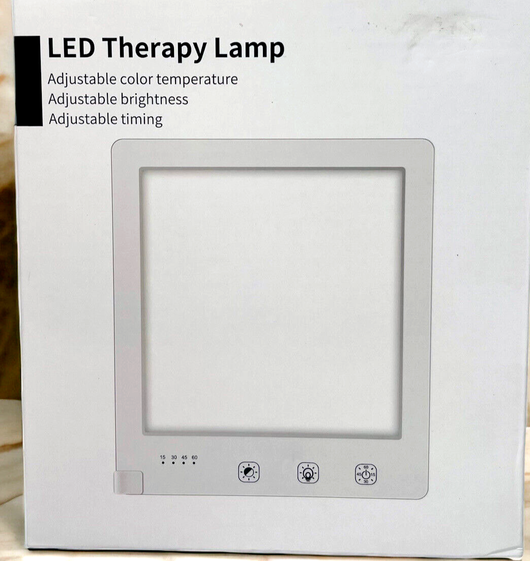 LED THERAPY LAMP W/ADJUSTABLE COLOR TEMP-BRIGHTNESS-TIMINIG - WHITE.