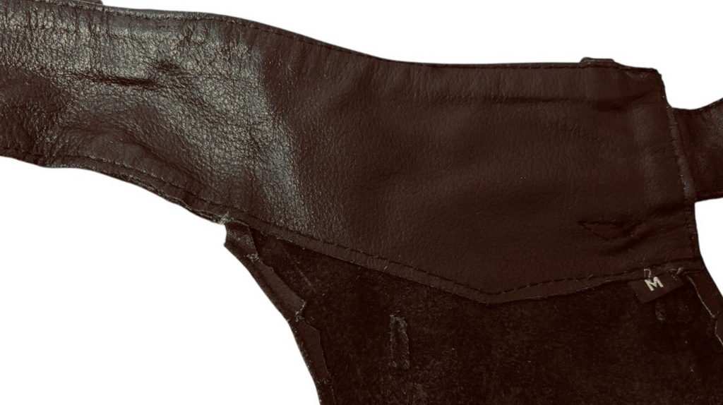 BARNEY'S Genuine Leather Motorcycle Chaps Men Size: M