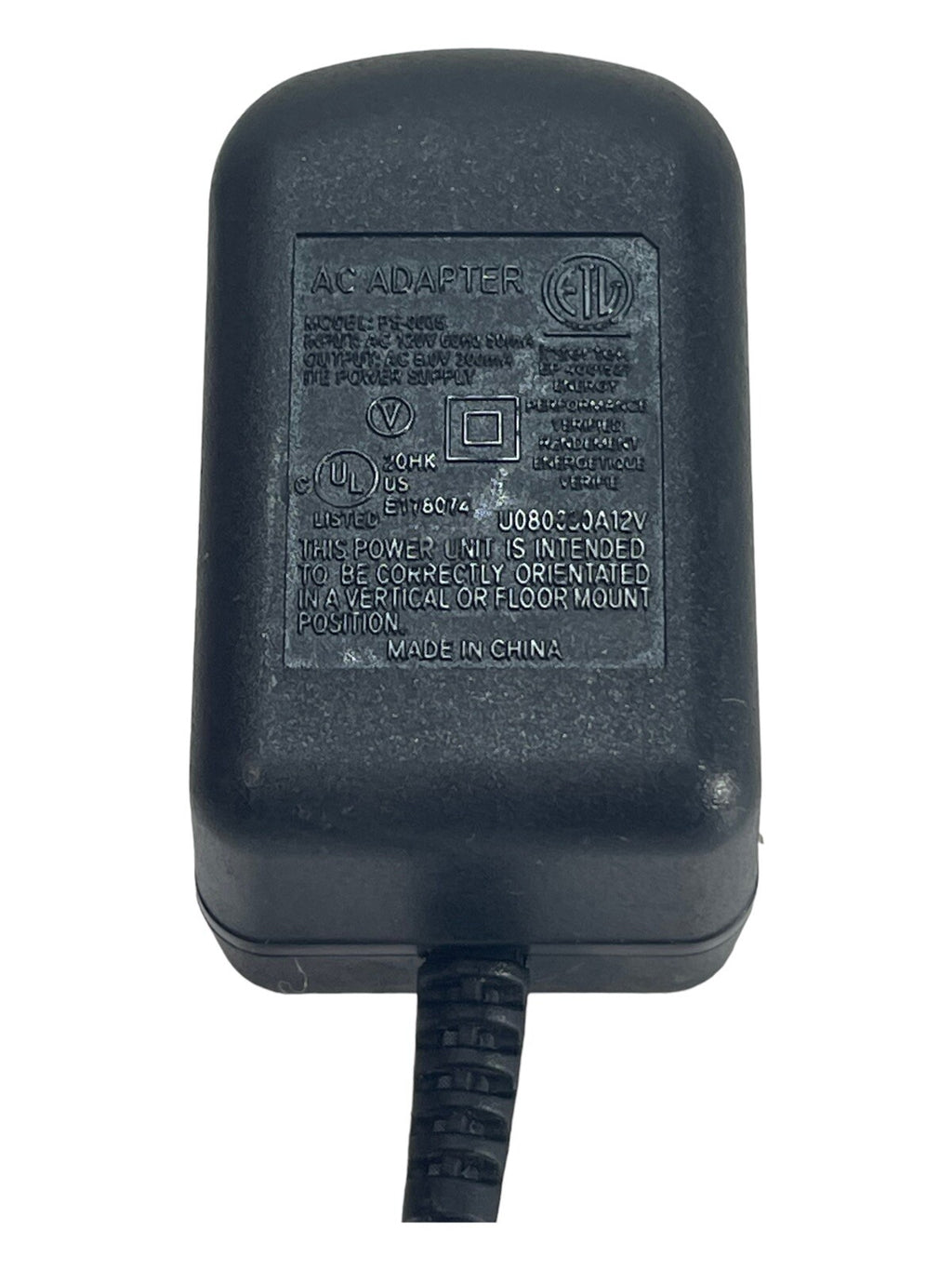 AC ADAPTER MODEL PS-0025 INPUT 120V - OUTPUT 8.0V 360mA, INTERTEK TESTED & WORKS