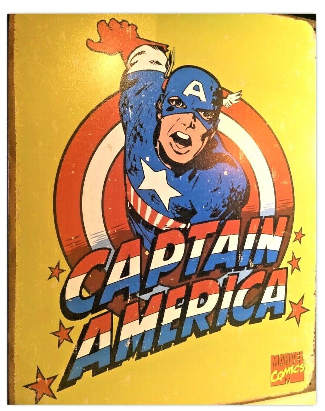 Retro DC Metal Tin Signs Superman & Captain America 2007 - UNBELEAVABLE RARE