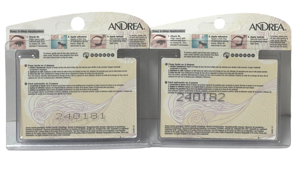 BRAND NEW 2-Packs Andrea two-of-a-kind False Eyelash Lightweight 33 & 45 Black