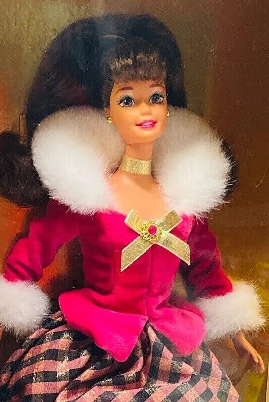 Mattel 16873 Barbie Doll Brunette Avon Winter Rhapsody 2nd In Series 1995