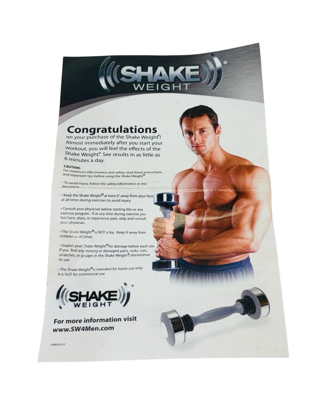 Shake Weight For Men Pro Rapid Results Upper Body Sculpting Exercise DVD ONLY