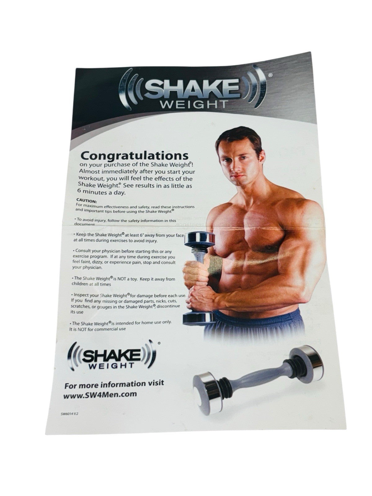 Shake Weight For Men Pro Rapid Results Upper Body Sculpting Exercise DVD ONLY