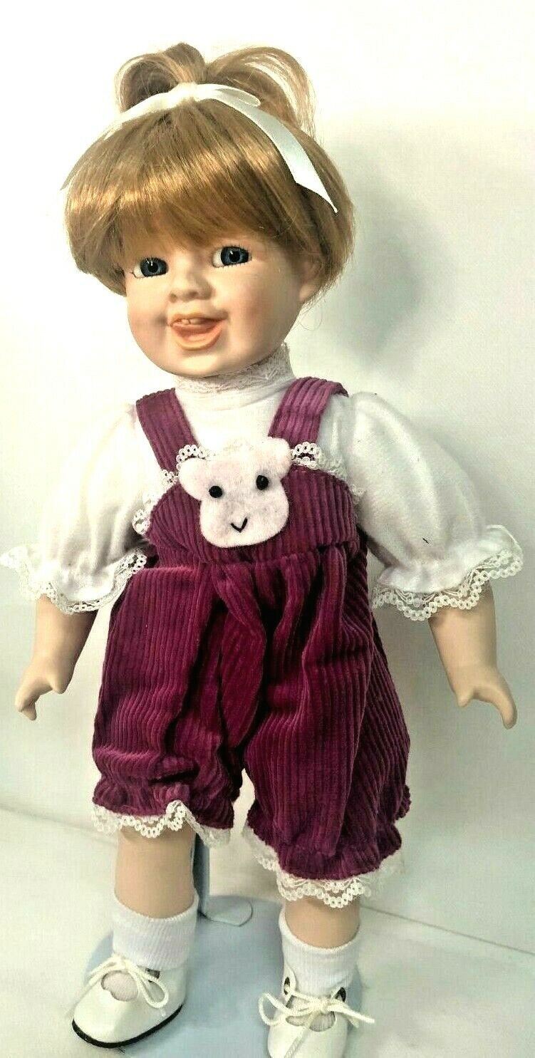 HERITAGE MINT LTD©1992© PORCELAIN DOLLS, GIRL & BOY 13.5 INCHES TALL w/STANDS