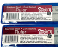 12” Stainless Steel Cork Backed Ruler W/Storage Clear Sleeve STUDIO 71