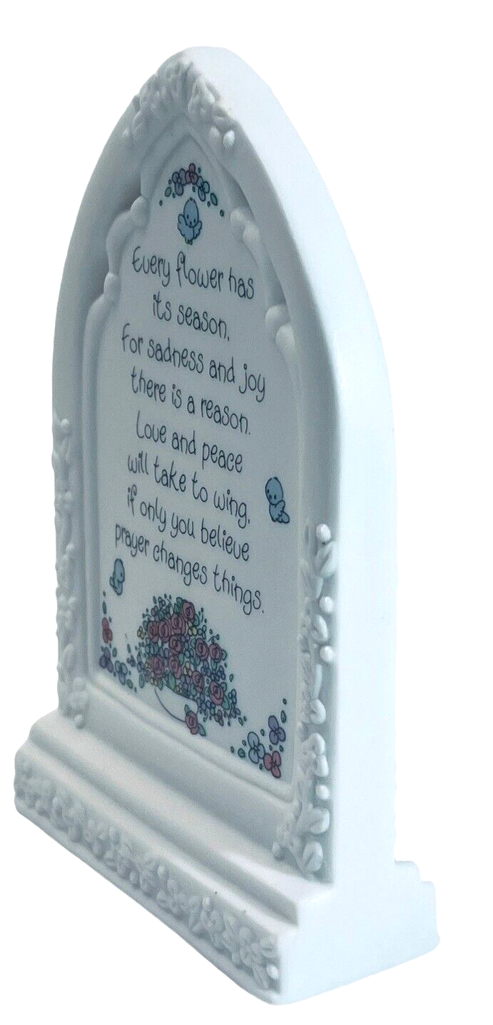 Porcelain PLAQUE - GIRL PRAYING - 1993 Precious Moments Enesco 255866/J - MINT