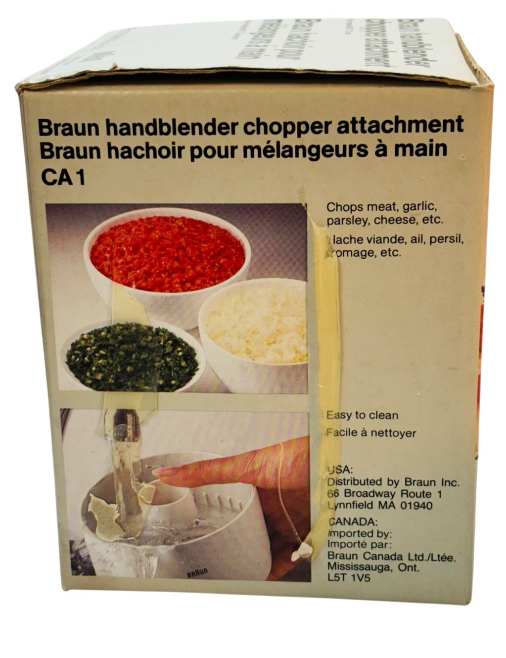Braun Hand Blender Chopper Attachment for Models MR7 MR72 ~ w/Hardware & Manual