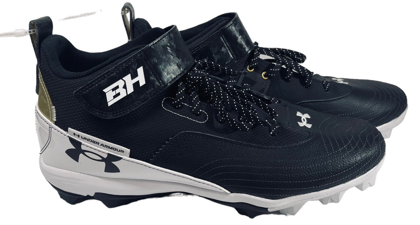Black Under Armour Baseball Cleats Mens Sz. 14 Mid RM Shoes -Harper 3025587-001