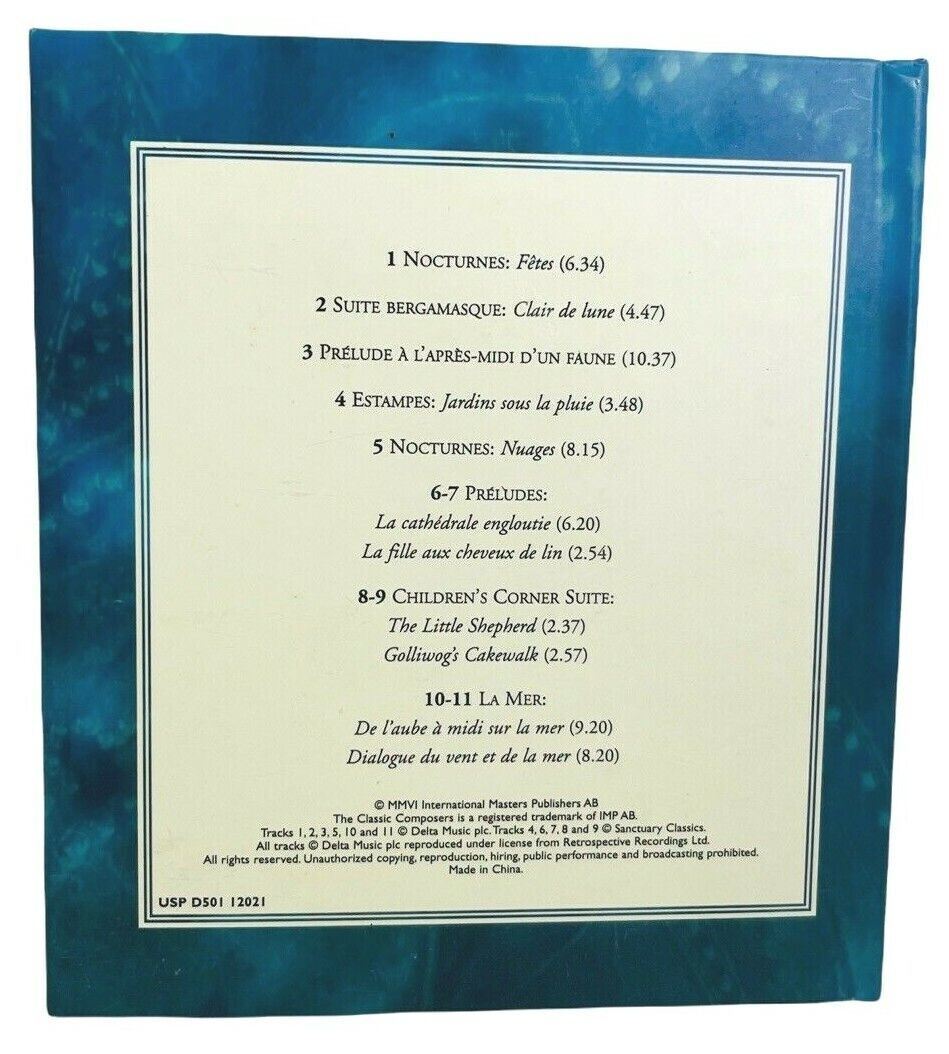 CLASSIC COMPOSERS MOZART, DEBUSSY, & GERSHWIN CDS, w/24 PAGE BOOKLET, LOT of 3.