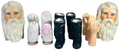 Porcelain Santa Face, Hands, & Boots, Christmas Creation - MIX LOT of 12