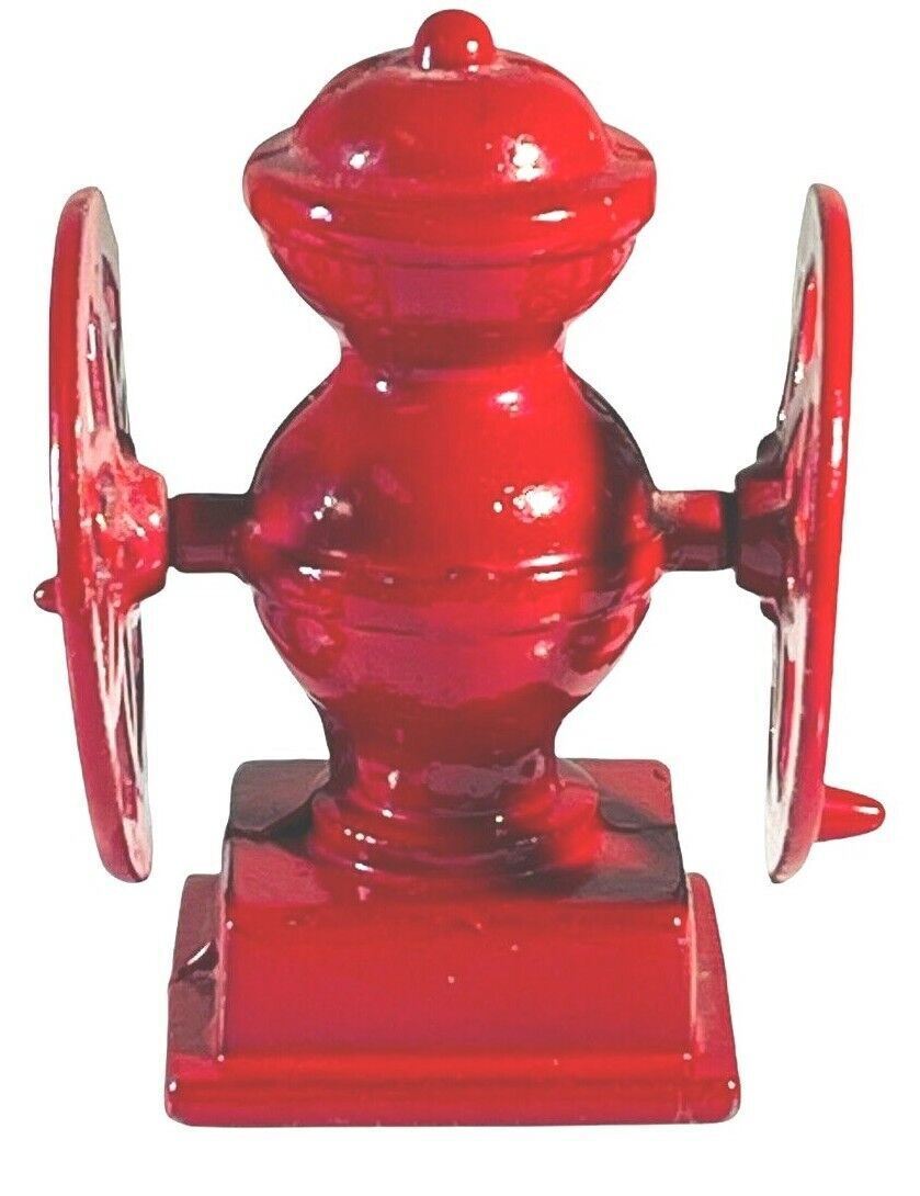 LOT of  4 METAL DOLLHOUSE SIZE Red Mailbox/Fire Hydrant/Lantern/Sewing Machine