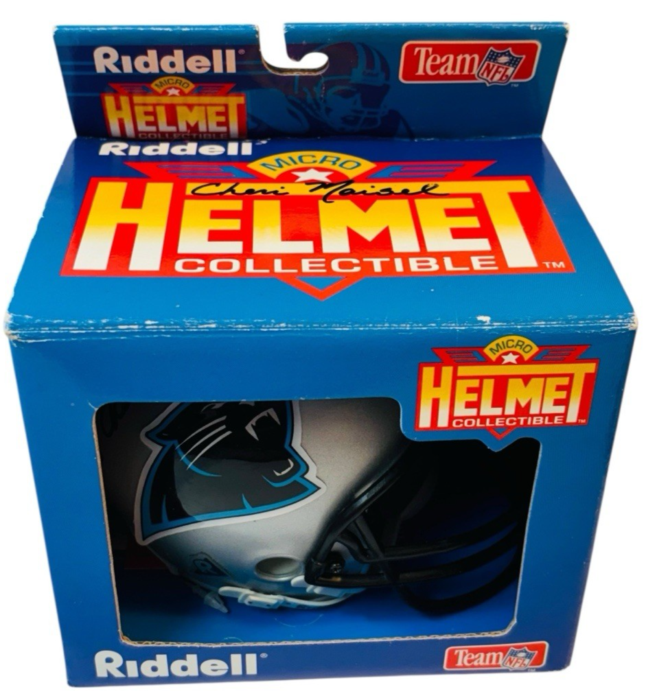 Vintage 1995 Carolina Panther NFL Riddell 4" Micro Mini Helmet Collectible NIB