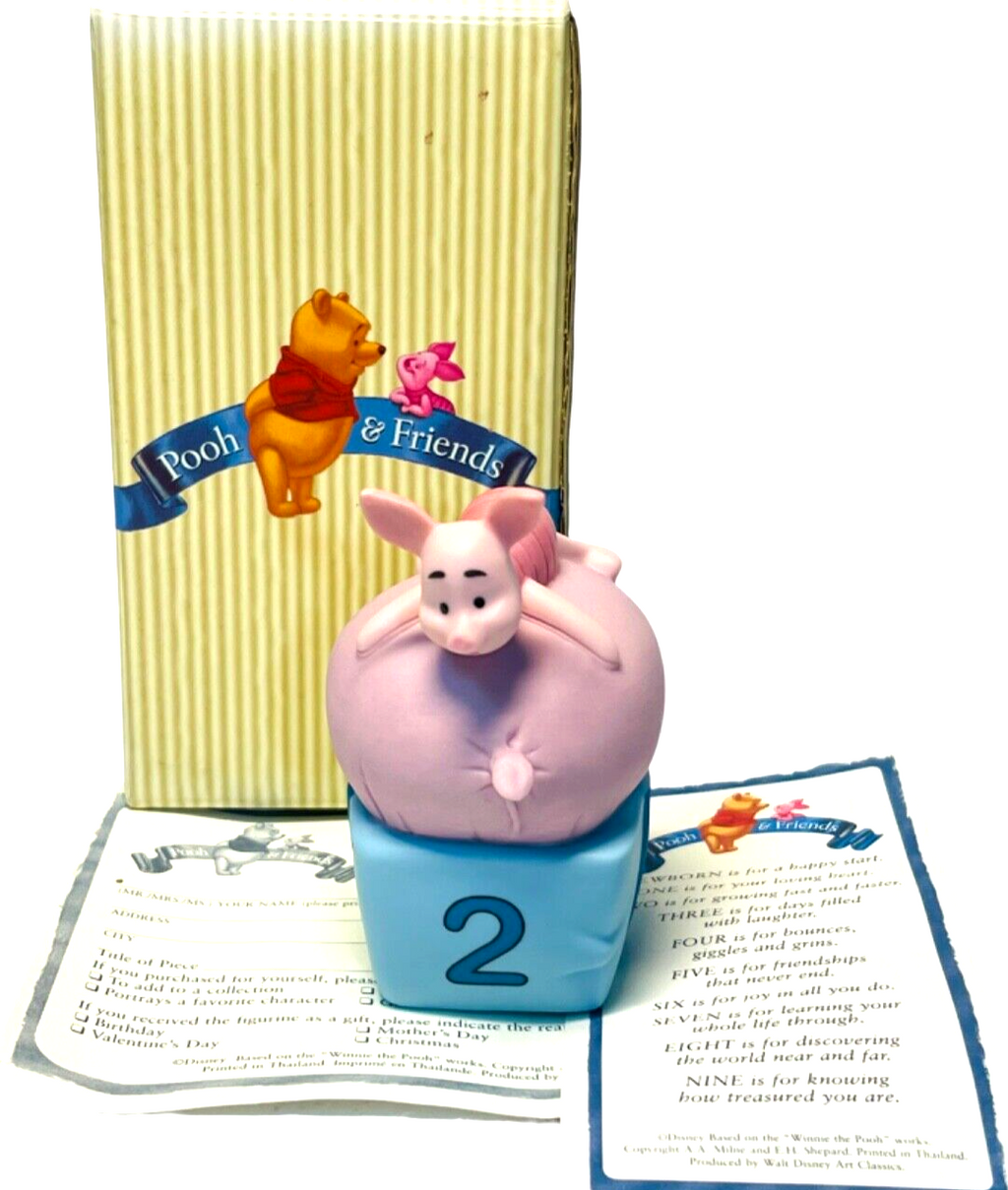 Disney Pooh & Friends PIGLET Figurine ORIGINAL BOX W/PAPERS-MINT CONDITION.