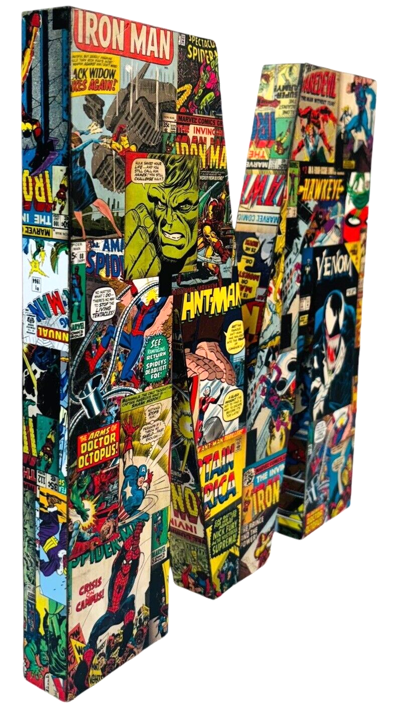 Marvel Comics WOOD LETTER 'M' ME01MHL 10 x 9.5 X 1 Wall Mount or Free Standing