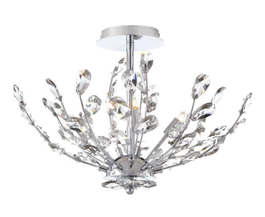 Home Decorators Collection CRYSTAL ACCENT CHANDELIER 4-Light Flush Mount Chrome