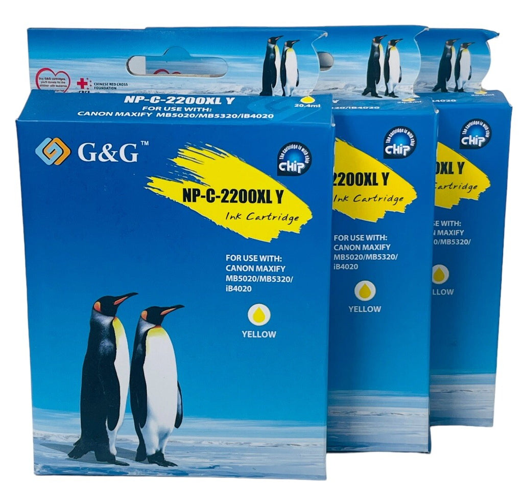 INK CARTRIDGE, COLOR-YELLOW EXPIRED 9/17~G&G NP-C-2200XL Y, NEW FACTORY-SEALED