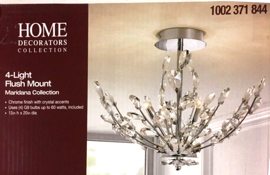 Home Decorators Collection CRYSTAL ACCENT CHANDELIER 4-Light Flush Mount Chrome