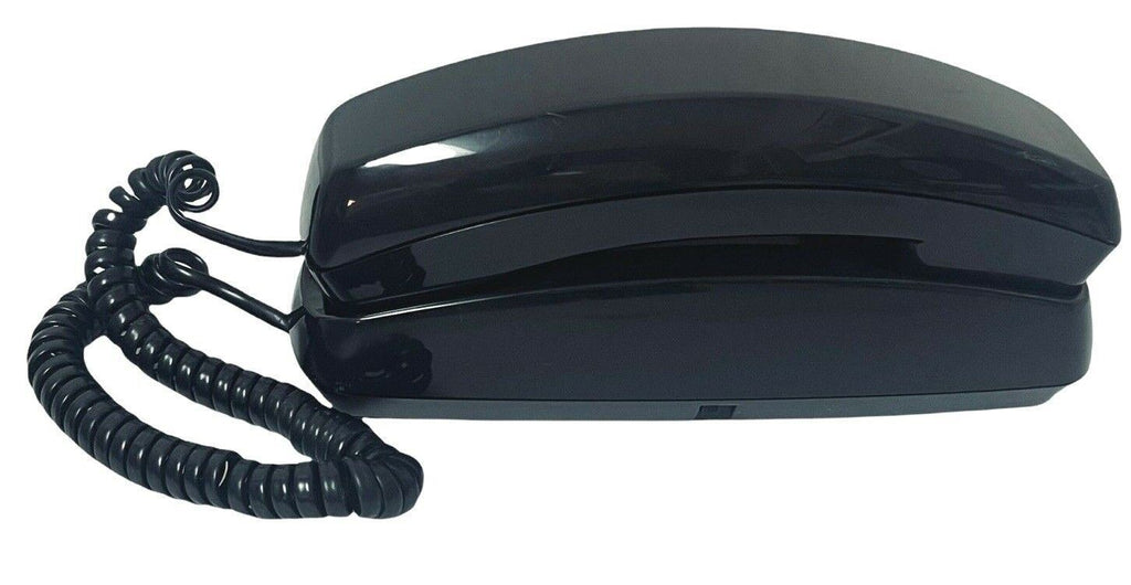 Trimline Telephone Corded Land Line Push Button - Black Radio Shack #90374 WORKS