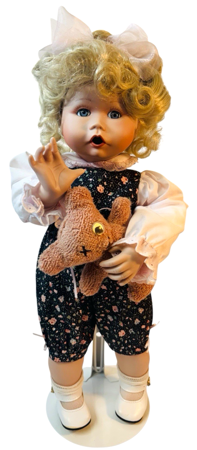 1991 Knowles Porcelain Collector's 14” Doll 4305A By Jan Goodyear W/Stand~Box