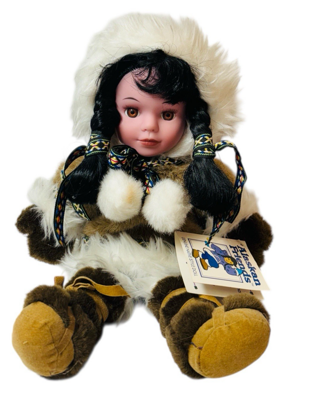 Alaskan Friends Arctic Circle Eskimo Girl Doll Fur Coat Alaska (XX0036)