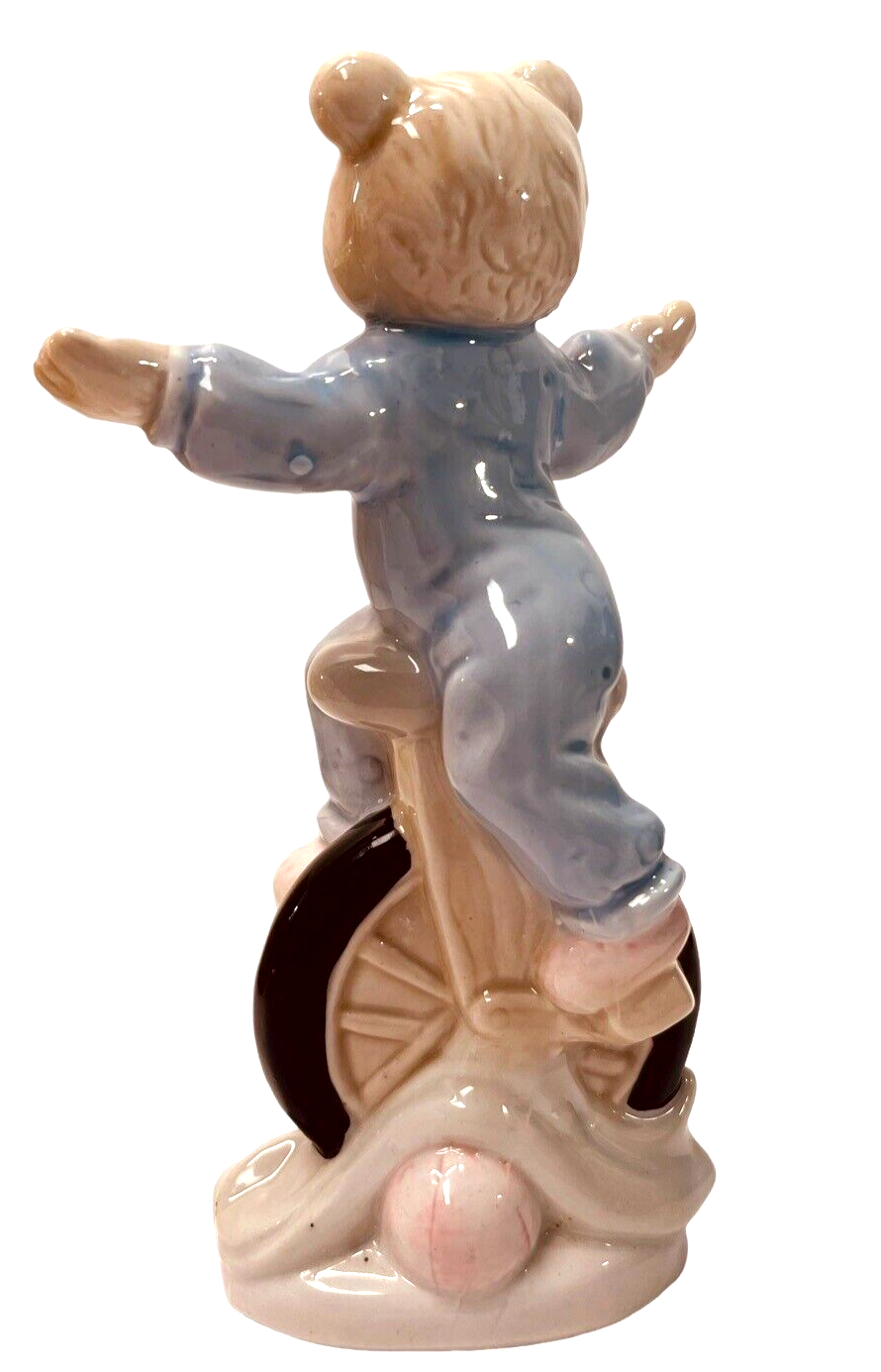 Porcelain Circus Bear on Unicycle Figurine - Sorrento Collection - Original Box