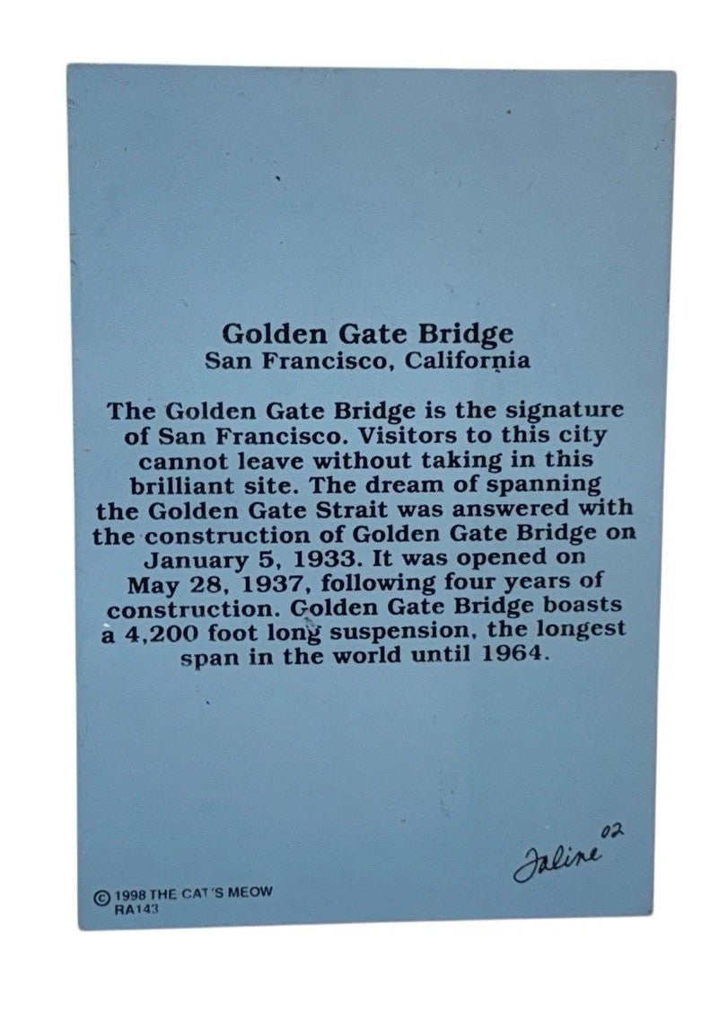 The Cat's Meow Wooden 1933 GOLDEN GATE BRIDGE ~ 1984 VICTORIAN ROWHOUSE ALAMO SQ