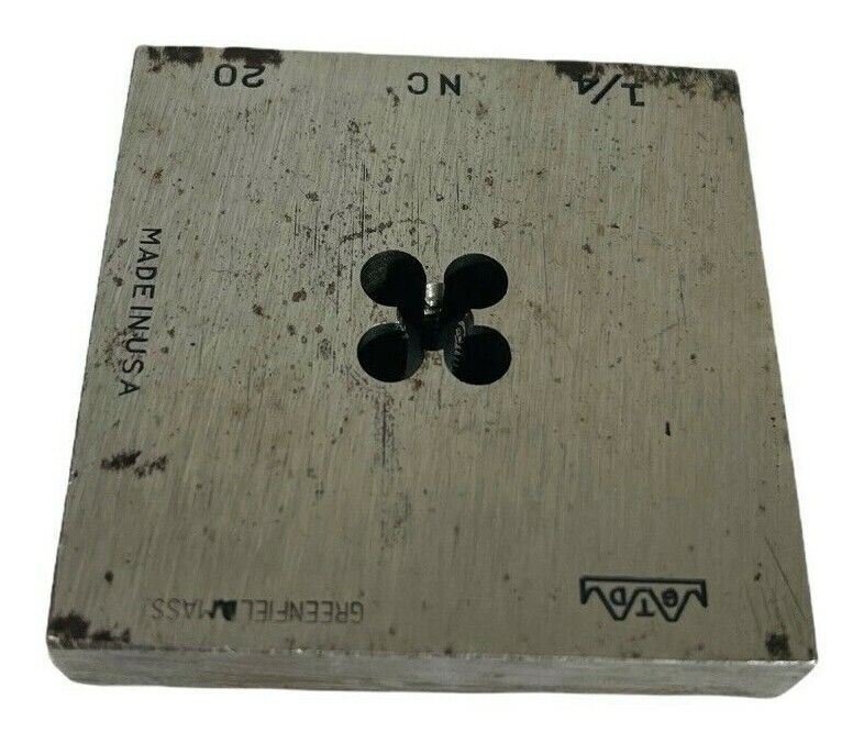 Tap & Die Square Bolt Die 1/4 NC 20 GTD No. 275 Solid 2-1/2" Greenfield-VINTAGE