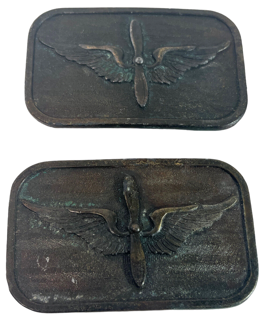 US ARMY BELT BUCKLE AVIATION BRANCH PROPS W/WINGS INSIGNIA "NO BELT LOOP"