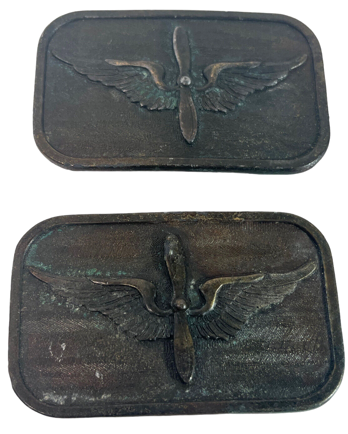 US ARMY BELT BUCKLE AVIATION BRANCH PROPS W/WINGS INSIGNIA "NO BELT LOOP"