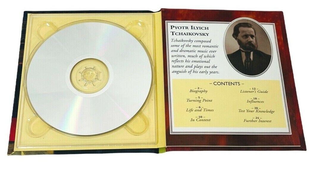 CLASSIC COMPOSERS LISZT, TCHAIKOVSKY, & BRAHMS CDs w/24 PAGE BIOGRAPHY, LOT OF 3
