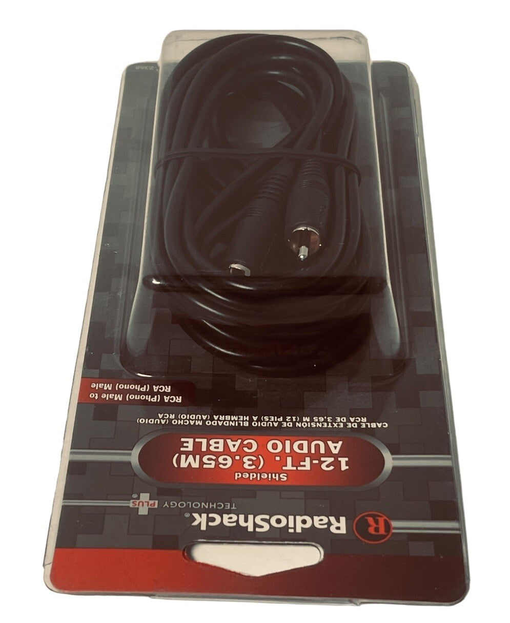Audio Cable RCA Male to Male AUX .G163 RadioShack 42-2368 Shielded 12 Ft (3.65M)