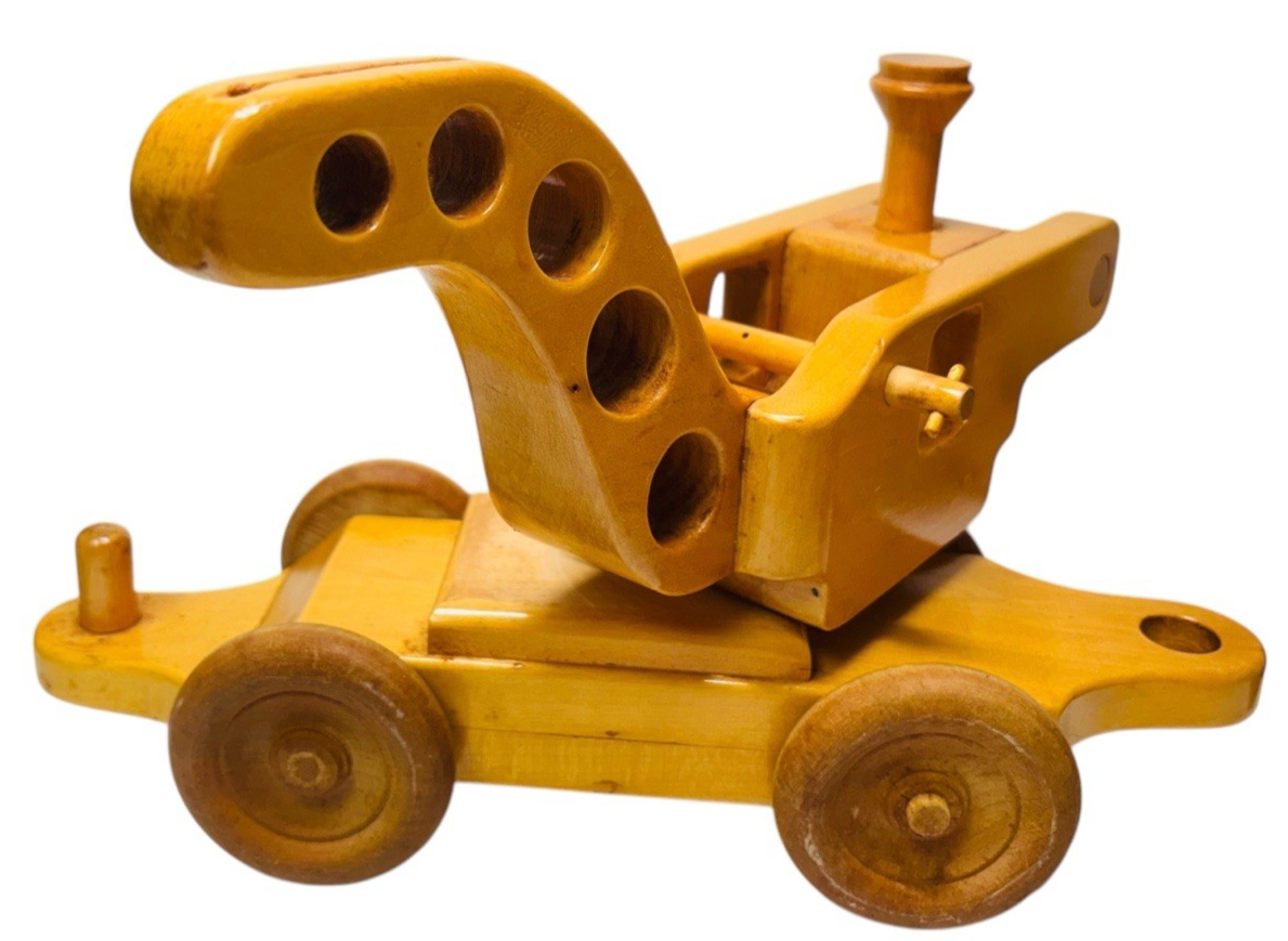 Handmade Oak Wooden Crane Trian Toy L 13'' X H 8'' X W 4'' Weight 2 lbs. By AFD